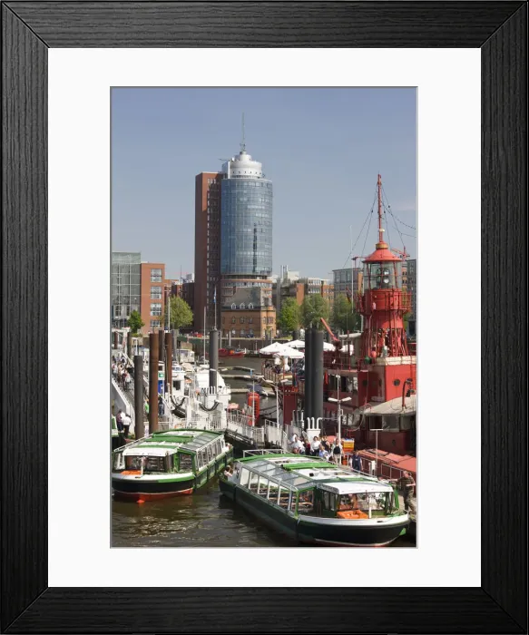 Framed Print : Germany, State of Hamburg, Hamburg, Inner Harbour and Lightship Framed Print : Germany, State of Hamburg, Hamburg, Inner Harbour and Lightship
