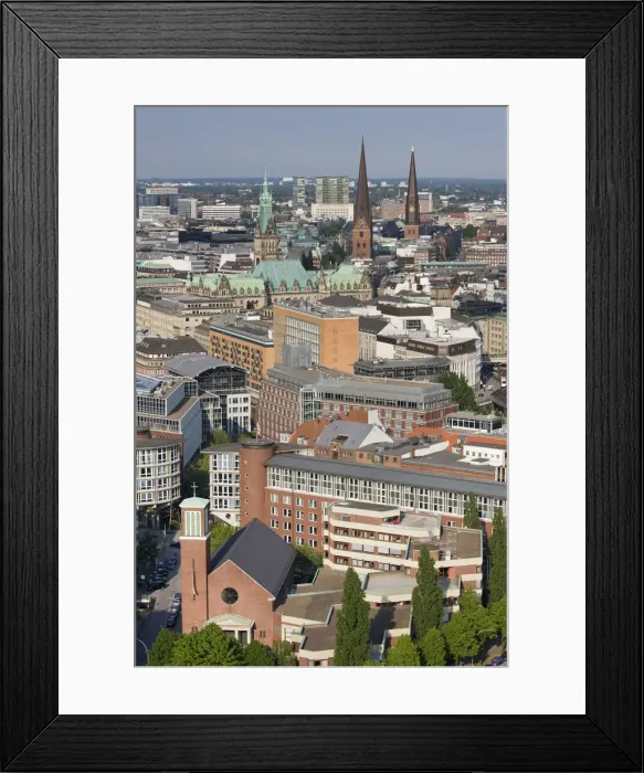 Framed Print : Germany, State of Hamburg, Hamburg, View from St. Michaeliskirche church tower Framed Print : Germany, State of Hamburg, Hamburg, View from St. Michaeliskirche church tower
