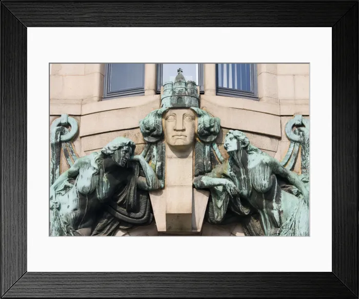 Framed Print : Germany, State of Hamburg, Hamburg, facade details, Steinhof 9 building Framed Print : Germany, State of Hamburg, Hamburg, facade details, Steinhof 9 building