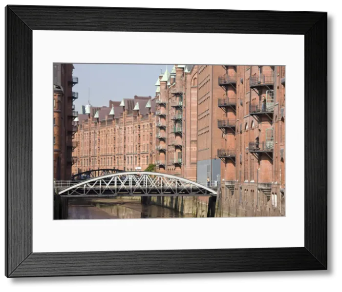 Framed Print : Germany, State of Hamburg, Hamburg, Speicherstadt renovated warehousest Framed Print : Germany, State of Hamburg, Hamburg, Speicherstadt renovated warehousest