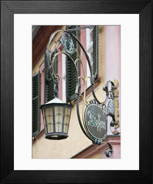 Framed Print : Germany, Bayern  /  Bavaria, Bamberg, Cafe Sign