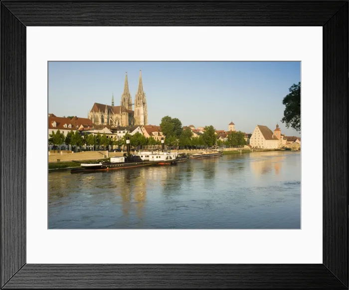 Framed Print : Germany, Bayern / Bavaria, Regensburg, Dom, St. Peter cathedral and town Framed Print : Germany, Bayern / Bavaria, Regensburg, Dom, St. Peter cathedral and town