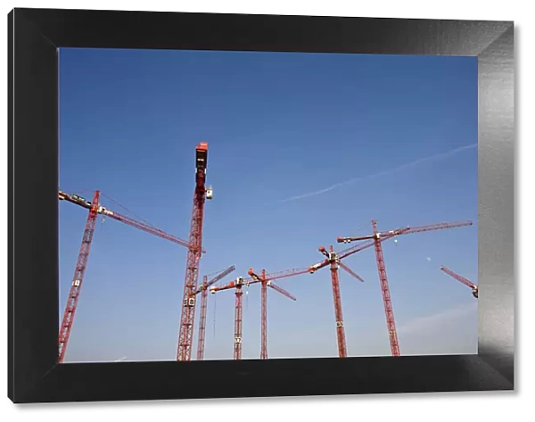Germany, State of Hamburg, Hamburg, Hafen City counstruction cranes