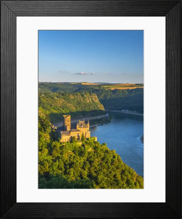 Framed Print : Germany, Rhineland Palatinate, River Rhine, Sankt Goarshausen, Burg Katz and River Rhine Framed Print : Germany, Rhineland Palatinate, River Rhine, Sankt Goarshausen, Burg Katz and River Rhine