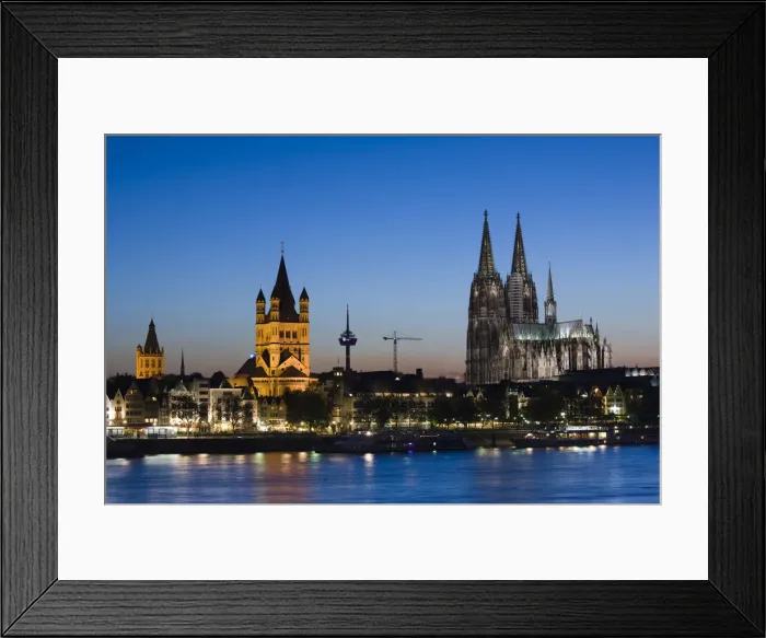 Framed Print : Germany, Rhineland-Westphalia, Cologne, Cologne Cathedral and Gross St. Martin church