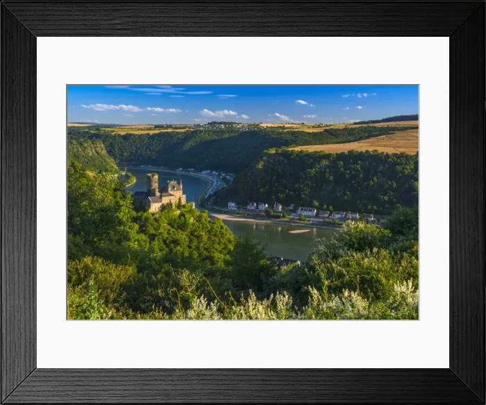 Framed Print : Germany, Rhineland Palatinate, River Rhine, Sankt Goarshausen, Burg Katz and River Rhine Framed Print : Germany, Rhineland Palatinate, River Rhine, Sankt Goarshausen, Burg Katz and River Rhine