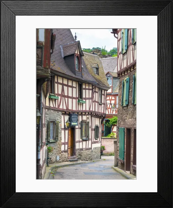 Framed Print : Germany, Rhineland Palatinate, Braubach, Traditional Timber-framed buildings