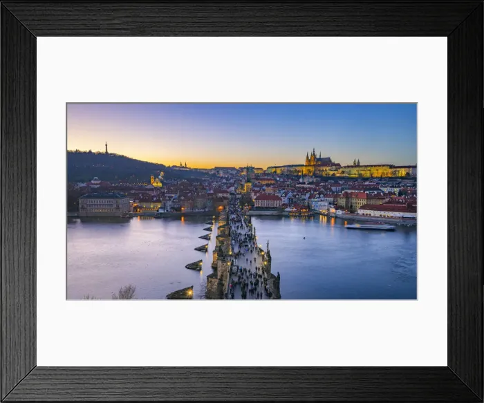 Framed Print : Czech Republic, Prague, Old Town, Stare Mesto, Charles Bridge, Karluv Most and Mala Framed Print : Czech Republic, Prague, Old Town, Stare Mesto, Charles Bridge, Karluv Most and Mala