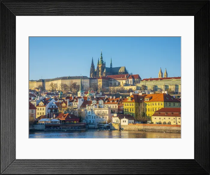 Framed Print : Czech Republic, Prague, Mala Strana and Prague Castle across River Vlatava Framed Print : Czech Republic, Prague, Mala Strana and Prague Castle across River Vlatava