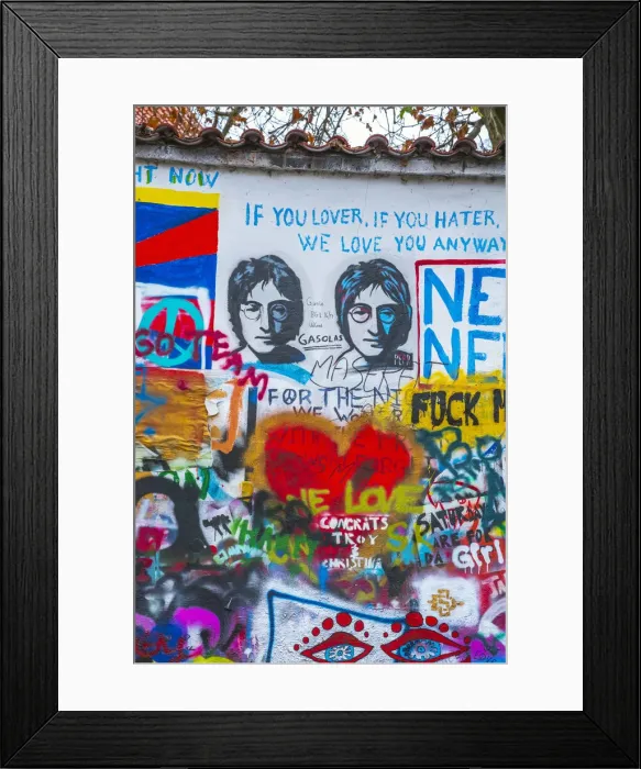 Framed Print : Czech Republic, Prague, Mala Strana, John Lennon Wall Framed Print : Czech Republic, Prague, Mala Strana, John Lennon Wall