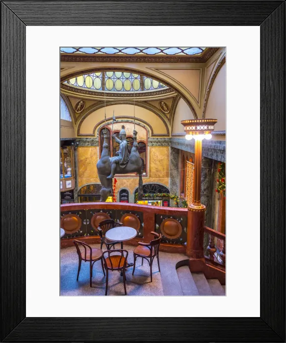 Framed Print : Czech Republic, Prague, New Town (Nove Mesto), Lucerna Palace Arcade, Statue of St