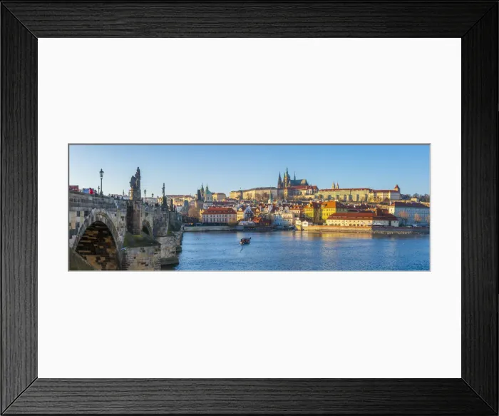 Framed Print : Czech Republic, Prague, Mala Strana and Prague Castle, Charles Bridge across River Framed Print : Czech Republic, Prague, Mala Strana and Prague Castle, Charles Bridge across River