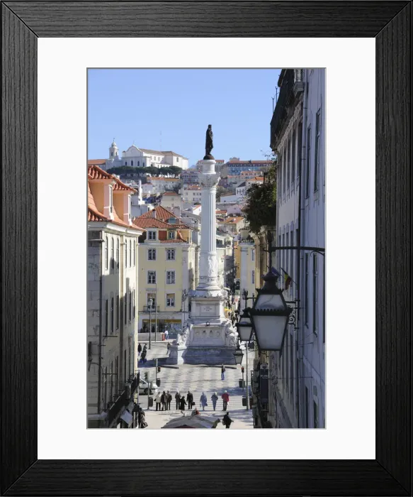Framed Print : A view of Rossio, the main square in the historical center of Lisbon, Portugal Framed Print : A view of Rossio, the main square in the historical center of Lisbon, Portugal