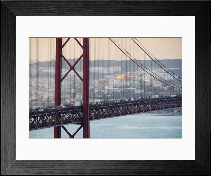 Framed Print : 25th of April Bridge over the Tagus river (rio Tejo), Lisbon, Portugal