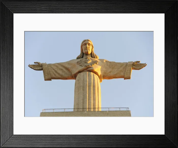 Framed Print : Cristo Rei (King Christ), 246 feet high, the most visited site in the region, overlooking Framed Print : Cristo Rei (King Christ), 246 feet high, the most visited site in the region, overlooking