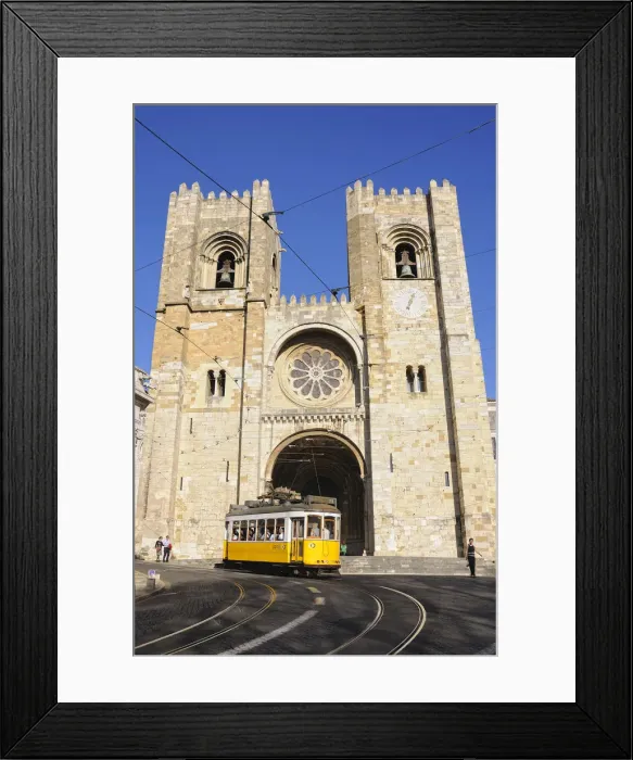 Framed Print : Tramway and Se Catedral (Motherchurch) in Alfama quarter, Lisbon, Portugal Framed Print : Tramway and Se Catedral (Motherchurch) in Alfama quarter, Lisbon, Portugal