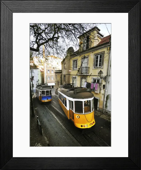 Framed Print : Tramway in Alfama quarter, Lisbon, Portugal Framed Print : Tramway in Alfama quarter, Lisbon, Portugal