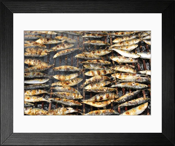 Framed Print : Grilled sardines. Winter Festivities. Grijo de Parada, Tras-os-Montes, Portugal Framed Print : Grilled sardines. Winter Festivities. Grijo de Parada, Tras-os-Montes, Portugal