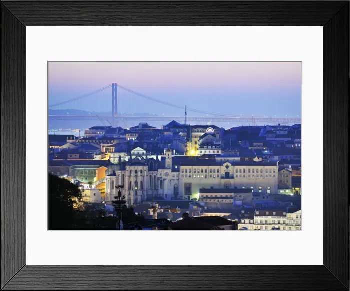 Framed Print : The historical center of Lisbon at twilight. Portugal Framed Print : The historical center of Lisbon at twilight. Portugal
