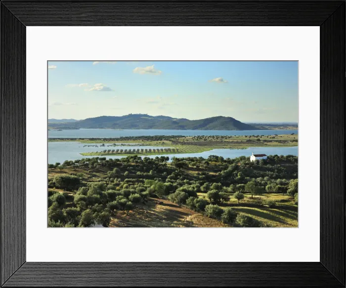 Framed Print : Alqueva dam, the largest artificial lake in Western Europe. Alentejo, Portugal Framed Print : Alqueva dam, the largest artificial lake in Western Europe. Alentejo, Portugal