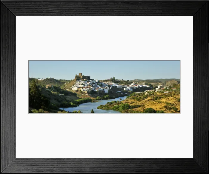 Framed Print : The historical village of Mertola, overlooking the Guadiana river