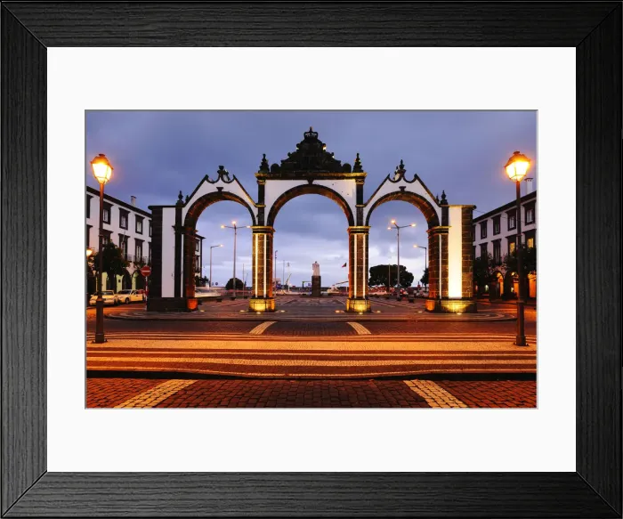 Framed Print : The Portas da Cidade (Gates to the City), are the historical entrance to the village Framed Print : The Portas da Cidade (Gates to the City), are the historical entrance to the village