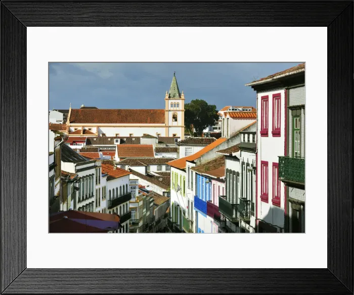 Framed Print : Historical center of Angra do Heroismo (UNESCO World Heritage Site) with the Motherchurch