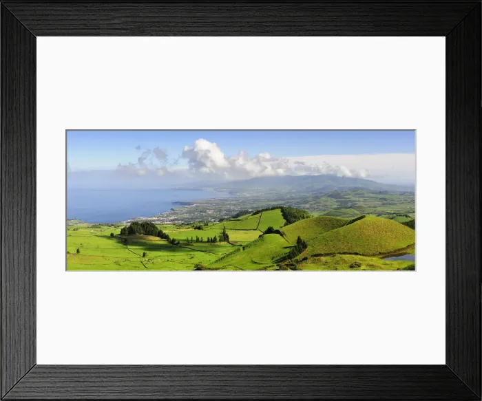 Framed Print : Volcanic craters along the Sao Miguel island. Azores islands, Portugal Framed Print : Volcanic craters along the Sao Miguel island. Azores islands, Portugal