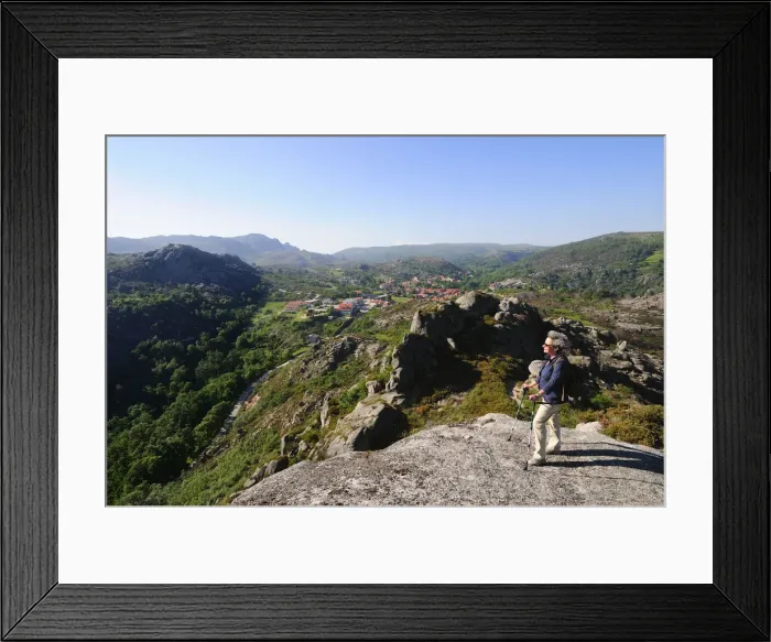 Framed Print : Woman in a walking trail in Castro Laboreiro, Peneda Geres National Park, Minho, Portugal Framed Print : Woman in a walking trail in Castro Laboreiro, Peneda Geres National Park, Minho, Portugal