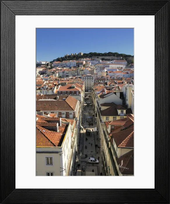 Framed Print : Baixa district and the castle of Sao Jorge, Lisbon, Portugal Framed Print : Baixa district and the castle of Sao Jorge, Lisbon, Portugal