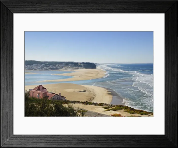 Framed Print : The beach of Foz do Arelho, in the Obidos region, one of the most interesting beaches