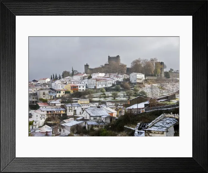 Framed Print : The castle and snowy historical center of Braganca, one of the old cities of Portugal Framed Print : The castle and snowy historical center of Braganca, one of the old cities of Portugal