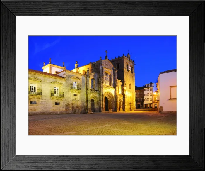 Framed Print : Gothic Catedral (Motherchurch) of Lamego, built in the 12th century, at dusk, Beira Alta