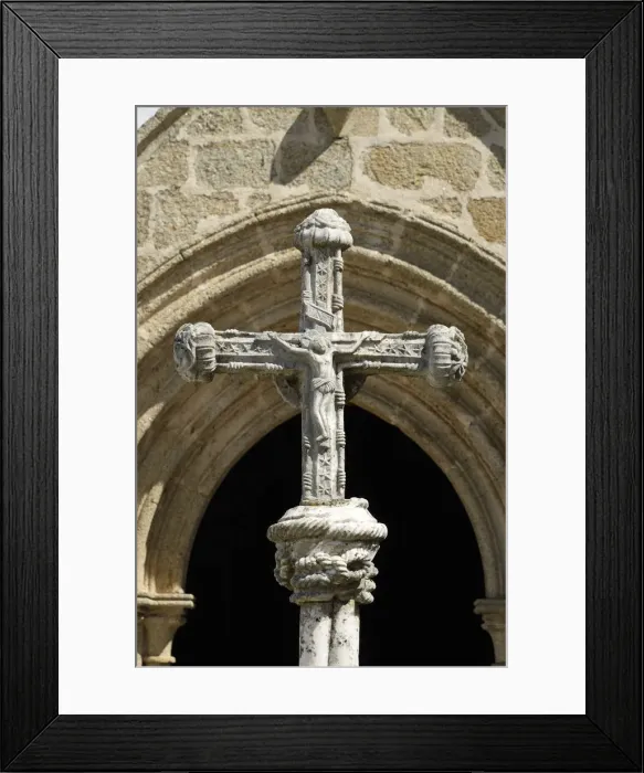 Framed Print : A manueline cross (16th century) belonging to the Church of Our Lady of Estrela (Igreja Framed Print : A manueline cross (16th century) belonging to the Church of Our Lady of Estrela (Igreja