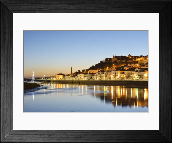 Framed Print : Alcacer do Sal and Sado river at night. Alentejo, Portugal Framed Print : Alcacer do Sal and Sado river at night. Alentejo, Portugal