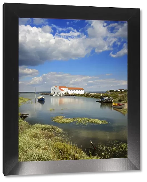 The tide mill of Mourisca in the Sado Estuary Nature Reserve. Setubal, Portugal