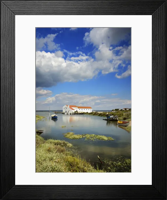 Framed Print : The tide mill of Mourisca in the Sado Estuary Nature Reserve. Setubal, Portugal Framed Print : The tide mill of Mourisca in the Sado Estuary Nature Reserve. Setubal, Portugal