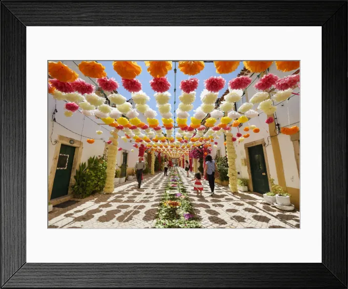 Framed Print : The streets of Tomar during the Festa dos Tabuleiros (Festival of the Trays). Portugal Framed Print : The streets of Tomar during the Festa dos Tabuleiros (Festival of the Trays). Portugal