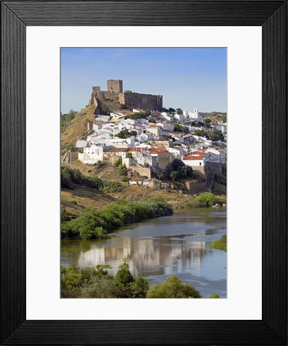 Framed Print : Europe, Portugal, Alentejo, Mertola, the Moorish town, castle and Guadiana river Framed Print : Europe, Portugal, Alentejo, Mertola, the Moorish town, castle and Guadiana river