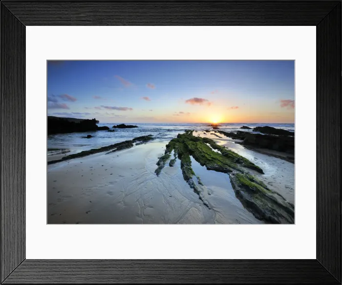 Framed Print : Amoreira beach at sunset, Algezur. Algarve, Portugal Framed Print : Amoreira beach at sunset, Algezur. Algarve, Portugal