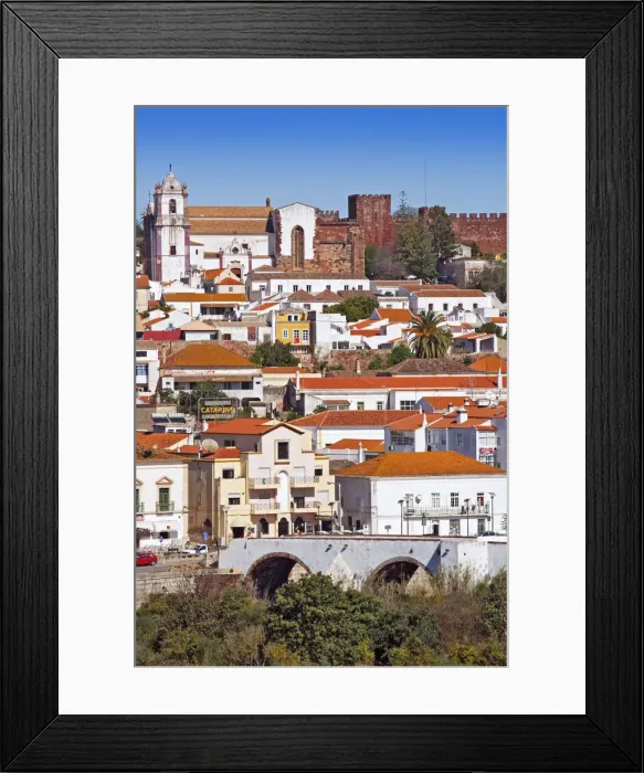 Framed Print : Europe, Portugal, Algarve, Silves, view of the town showing the castle, cathedral Framed Print : Europe, Portugal, Algarve, Silves, view of the town showing the castle, cathedral