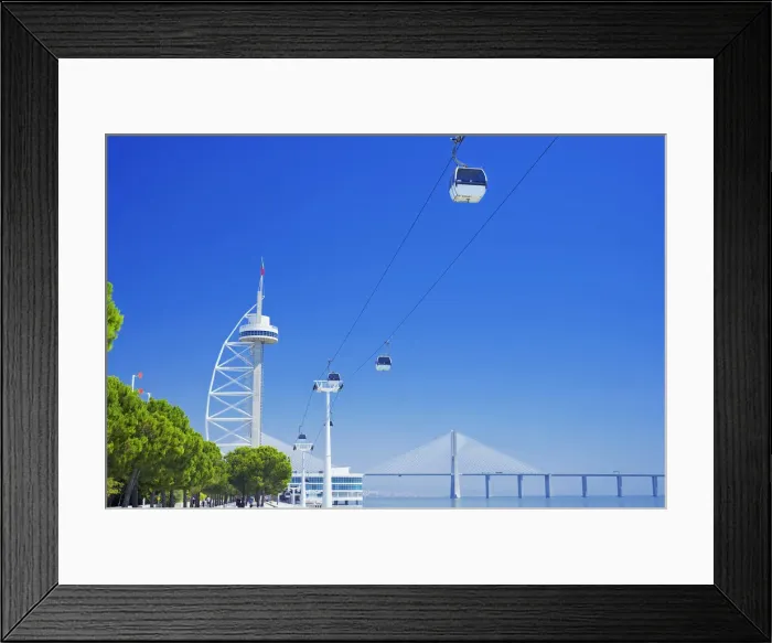 Framed Print : Cable-car at Park of Nations, Lisbon, Portugal, Europe Framed Print : Cable-car at Park of Nations, Lisbon, Portugal, Europe