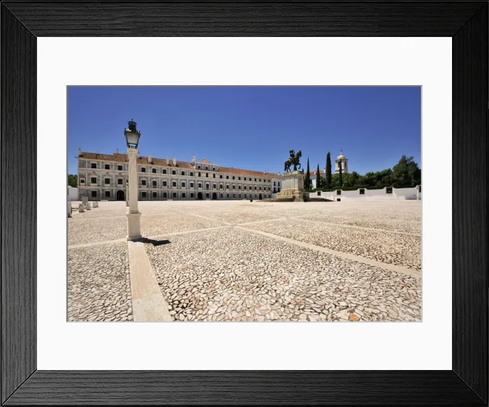 Framed Print : Paco Ducal (Palace of the Duke) of Vila Vicosa with the equestrian statue of King Framed Print : Paco Ducal (Palace of the Duke) of Vila Vicosa with the equestrian statue of King