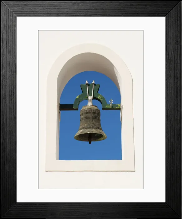Framed Print : Europe, Portugal, Algarve, Sao Bartolomeu de Messines, an 18th Century cast bell in