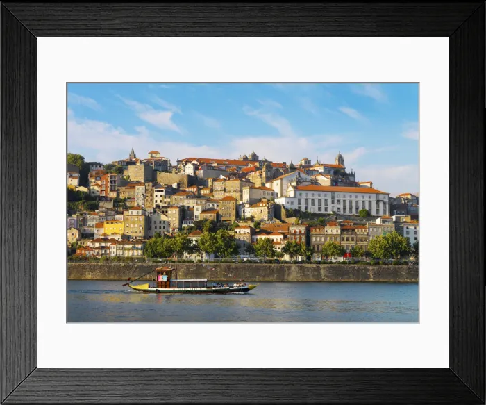 Framed Print : Portugal, Porto, Boat on river Douro Framed Print : Portugal, Porto, Boat on river Douro