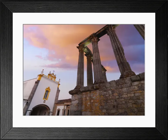 Framed Print : Portugal, Alentejo, Evora Roman temple of Diana and Se Cathedral Framed Print : Portugal, Alentejo, Evora Roman temple of Diana and Se Cathedral