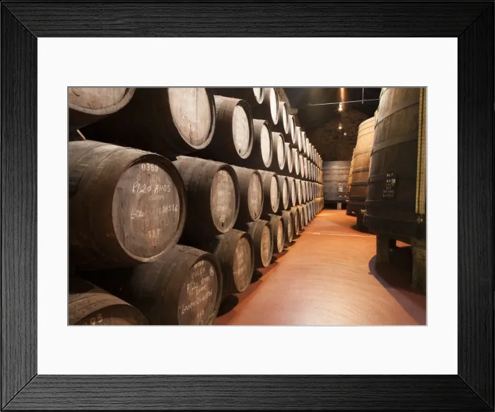 Framed Print : Europe, Portugal, Porto (Oporto), Port wine barrels in the warehouse of the Calem Framed Print : Europe, Portugal, Porto (Oporto), Port wine barrels in the warehouse of the Calem