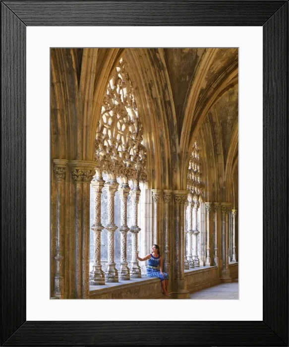 Framed Print : Portugal, Estremadura, Batalha, Monastery of Santa Maria da Vitoria; Woman sitting Framed Print : Portugal, Estremadura, Batalha, Monastery of Santa Maria da Vitoria; Woman sitting