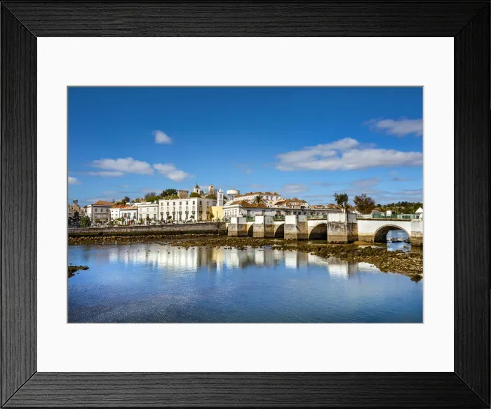 Framed Print : Rio Gilao and roman bridge, Tavira, Algarve, Portugal Framed Print : Rio Gilao and roman bridge, Tavira, Algarve, Portugal