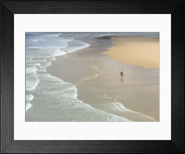Framed Print : Surfer at the Praia da Bordeira (Bordeira beach)